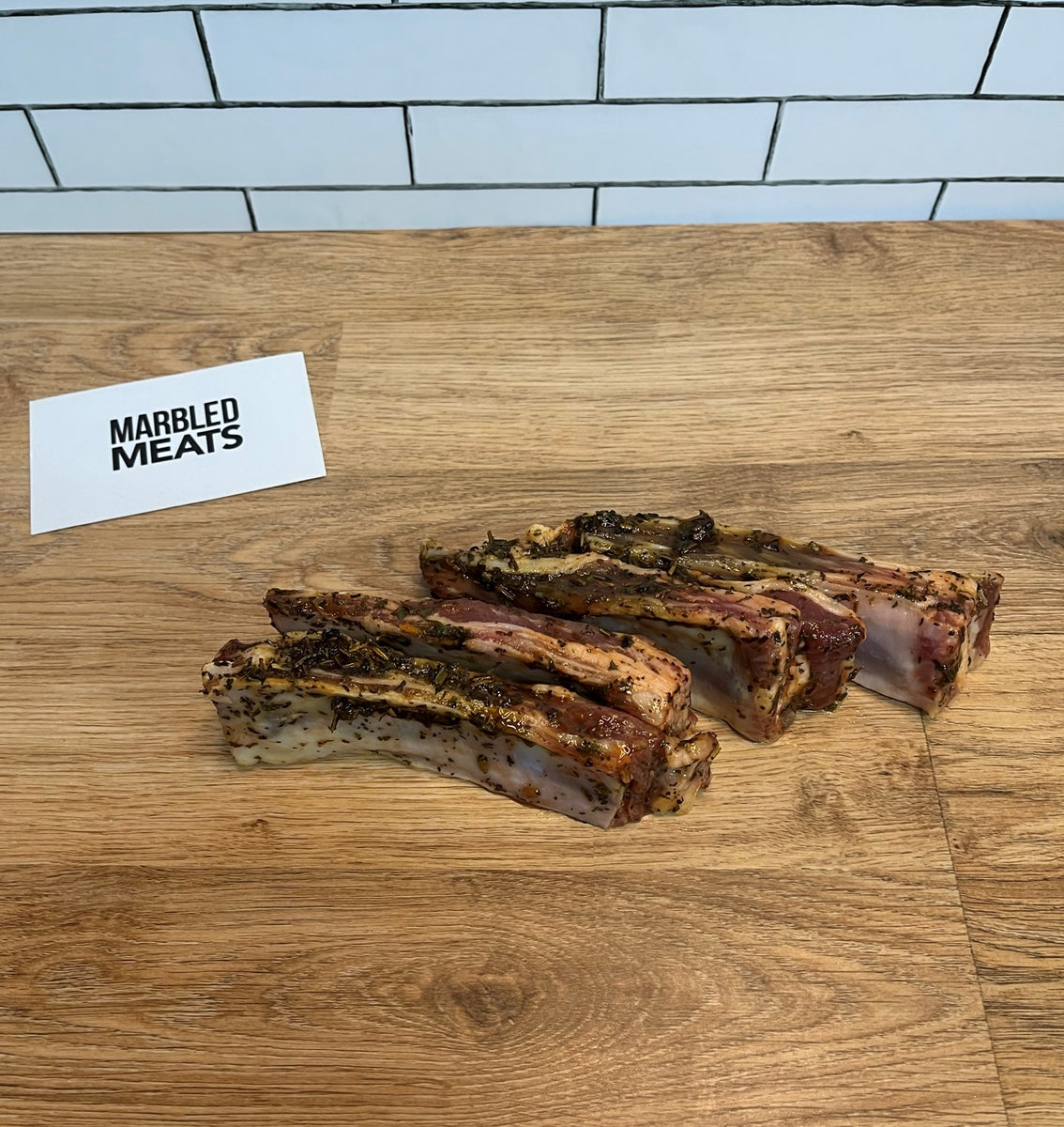 Honey Mint & Rosemary lamb Riblet Marbled Meats