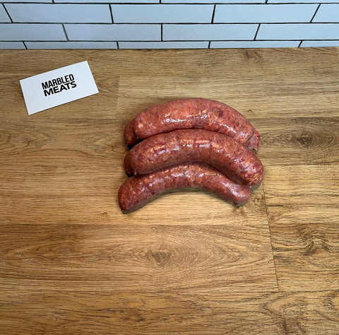 Thick beef sausages